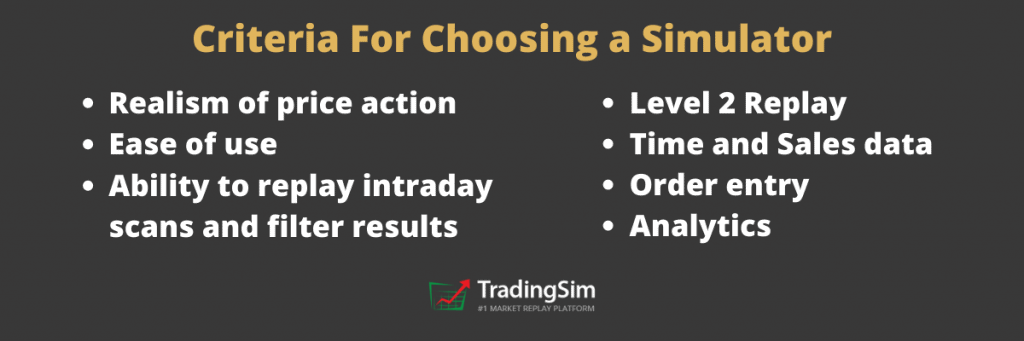 Choosing the best stock simulator criteria