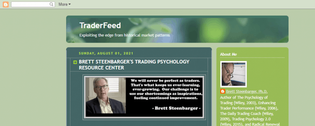 Dr. Steenbarger's Homepage Helps with Mindset habits affecting our trading performance